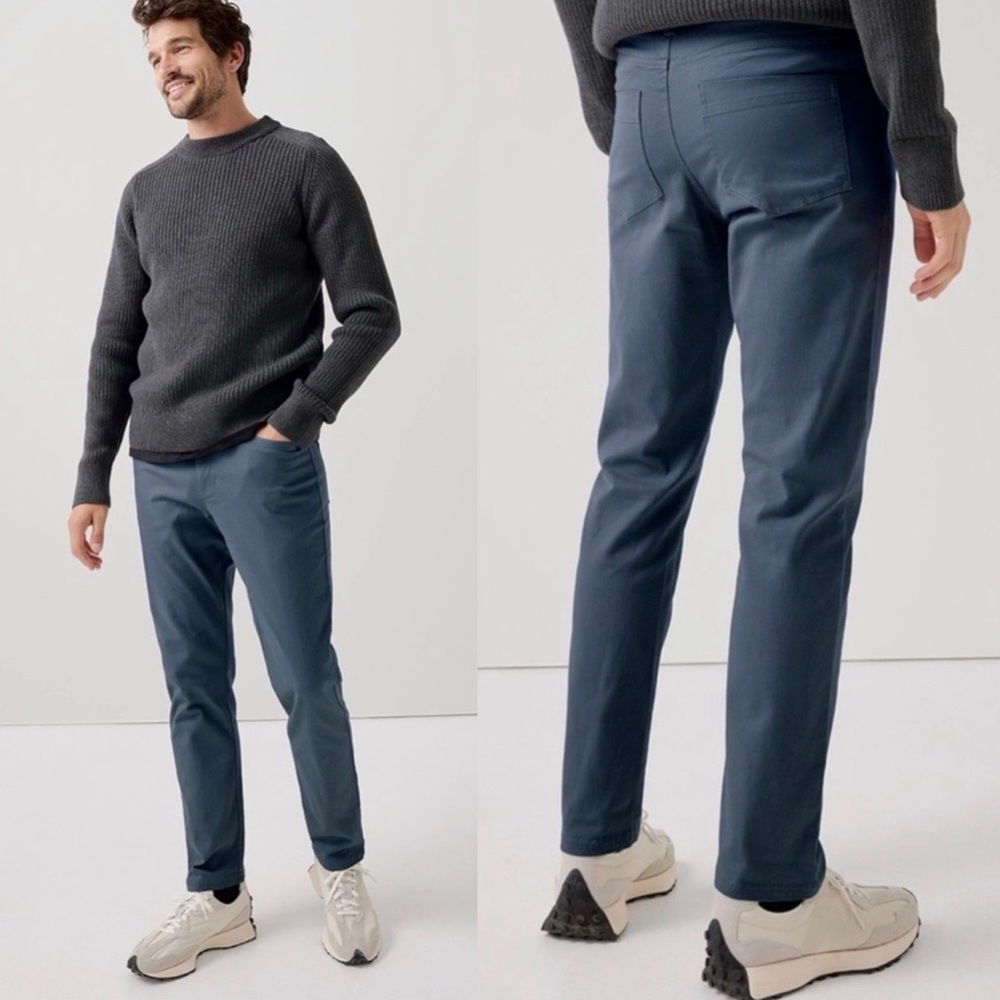 Men's Straight Fit Blue Pants
